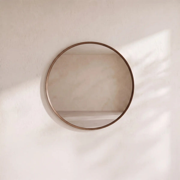 NEPTUNE II - Oak Round Mirror - 100 cm