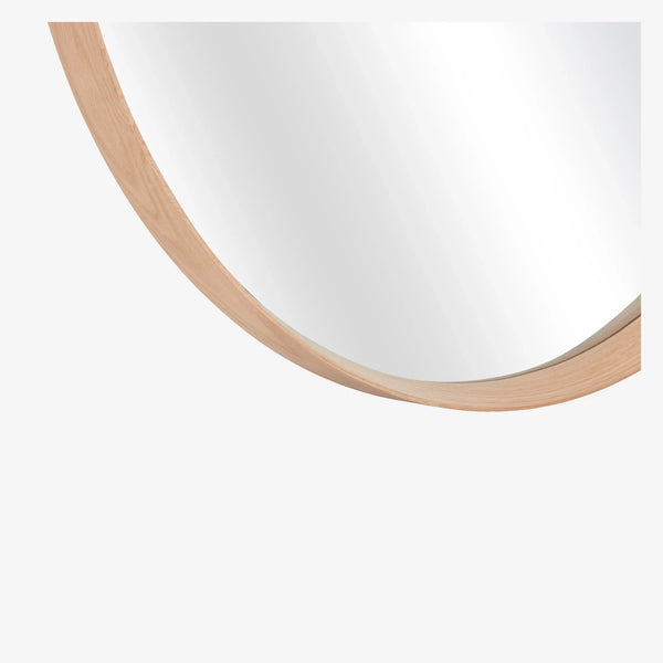 NEPTUNE II - Oak Round Mirror - 100 cm