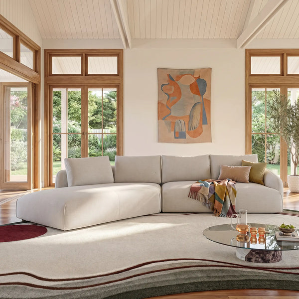 NIZIDA - Fabric Left-hand Chaise Sofa