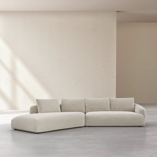 NIZIDA - Fabric Left-hand Chaise Sofa