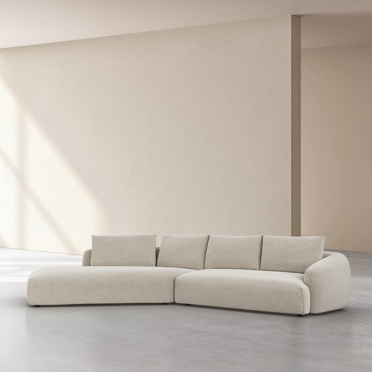 NIZIDA - Fabric Left-hand Chaise Sofa