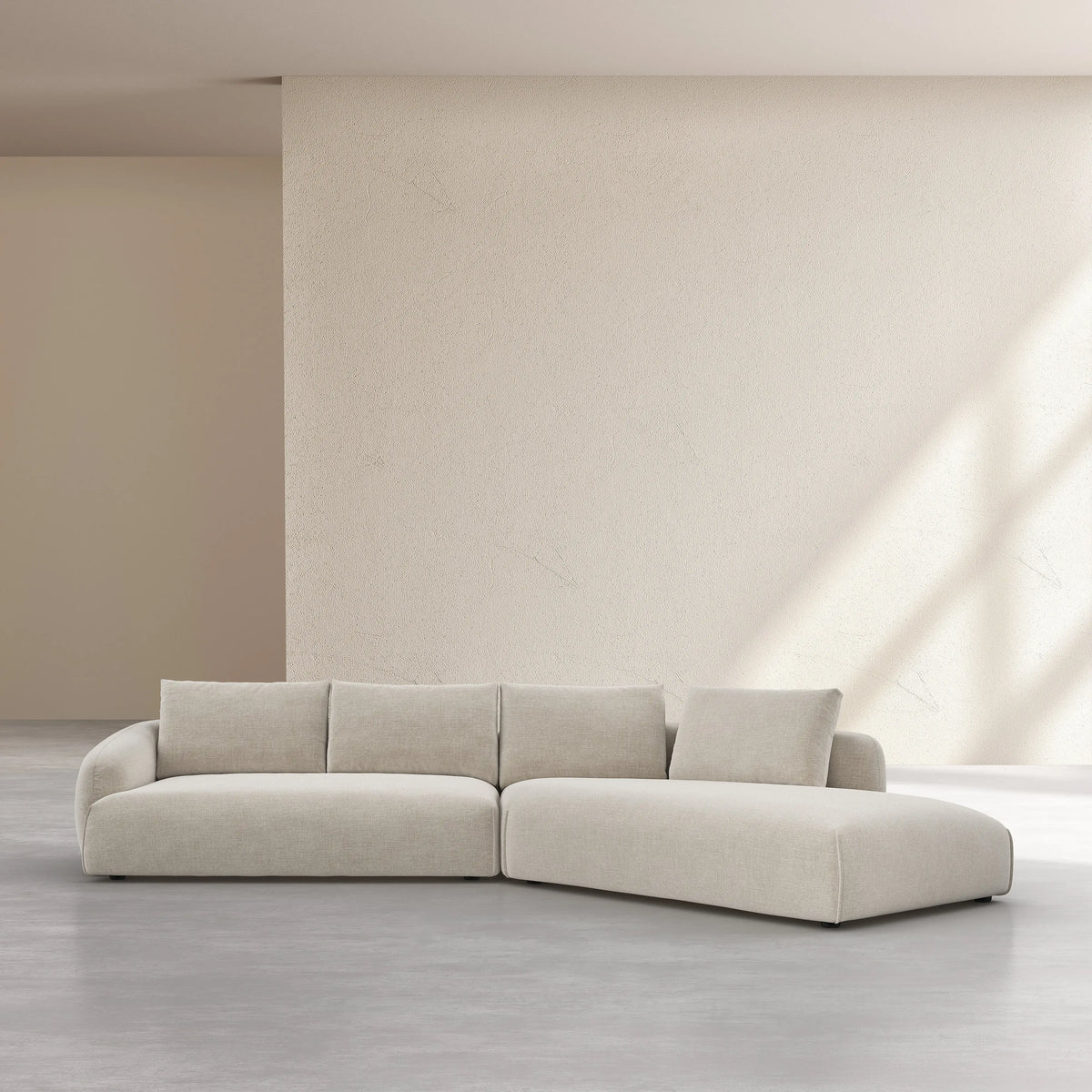 NIZIDA - Fabric Right-hand Chaise Sofa