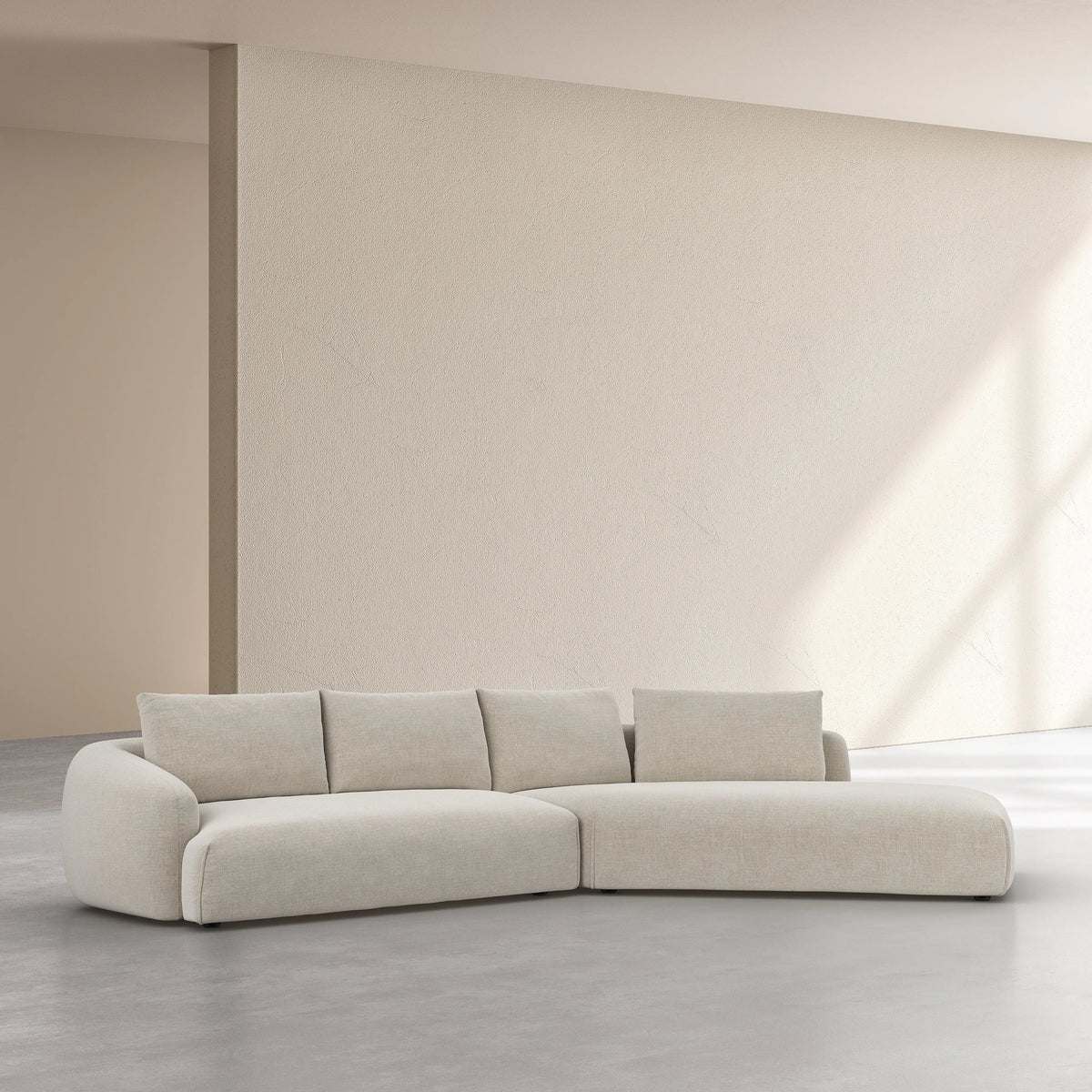 NIZIDA - Fabric Right-hand Chaise Sofa