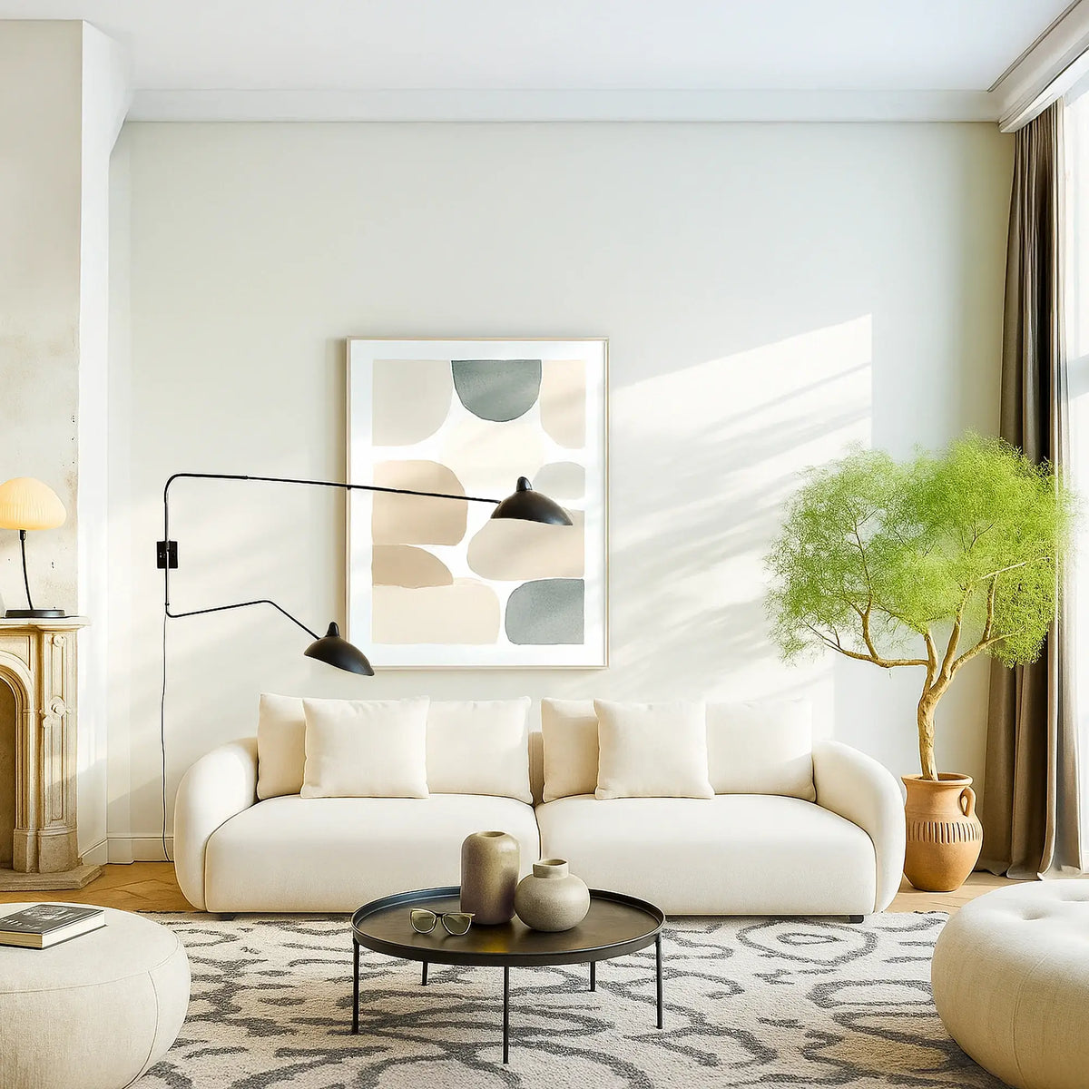 NIZIDA - Fabric 3 Seater Sofa