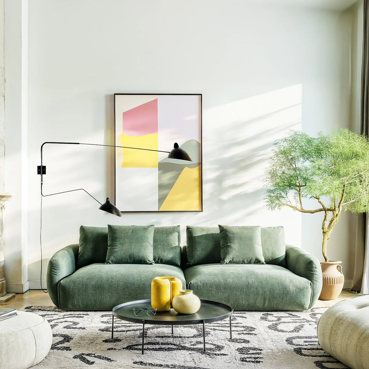 NIZIDA - Fabric 3 Seater Sofa