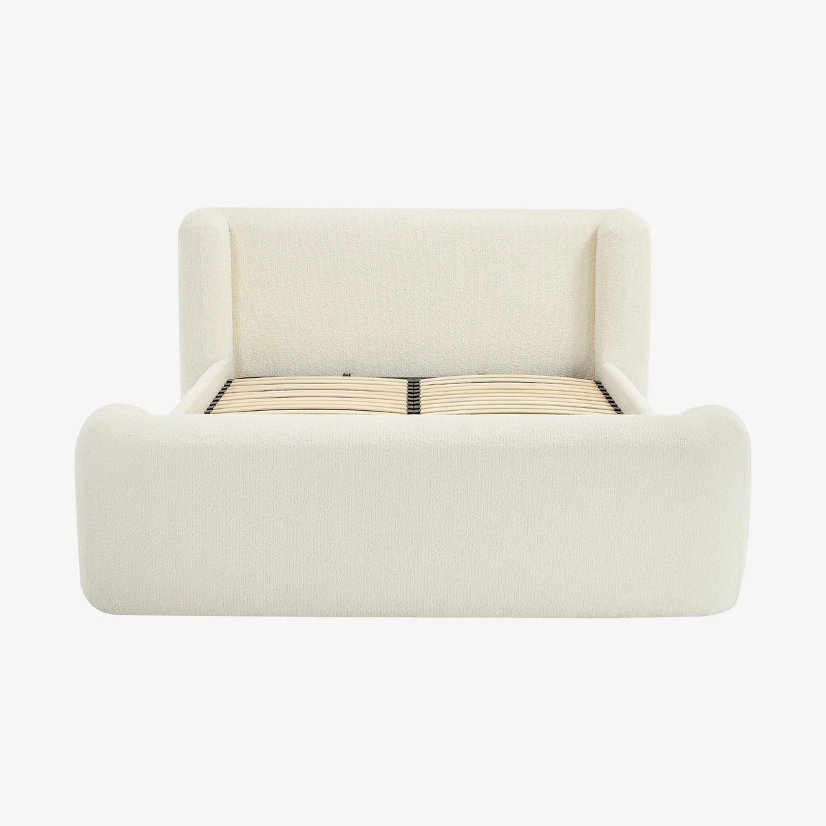 OLBIA - Bouclé Storage Bed - Queen Size