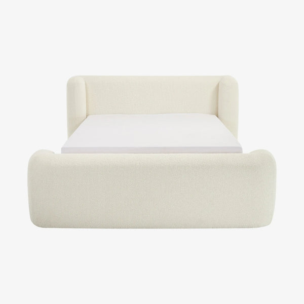 OLBIA - Bouclé Storage Bed - Queen Size