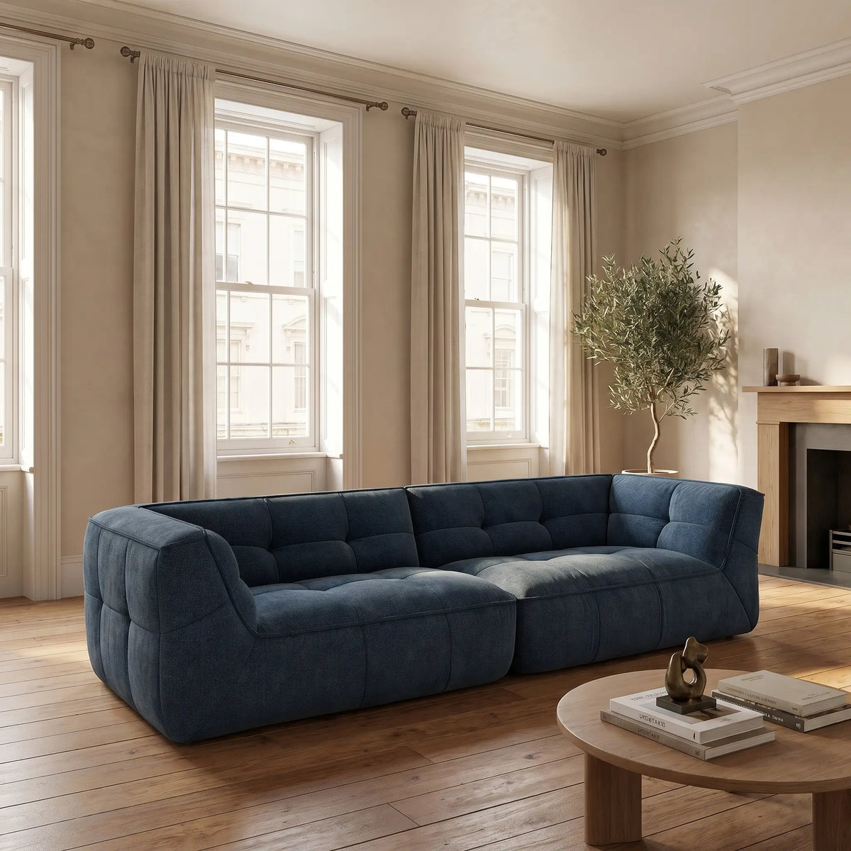 ORIETO - Fabric 4 Seater Sofa
