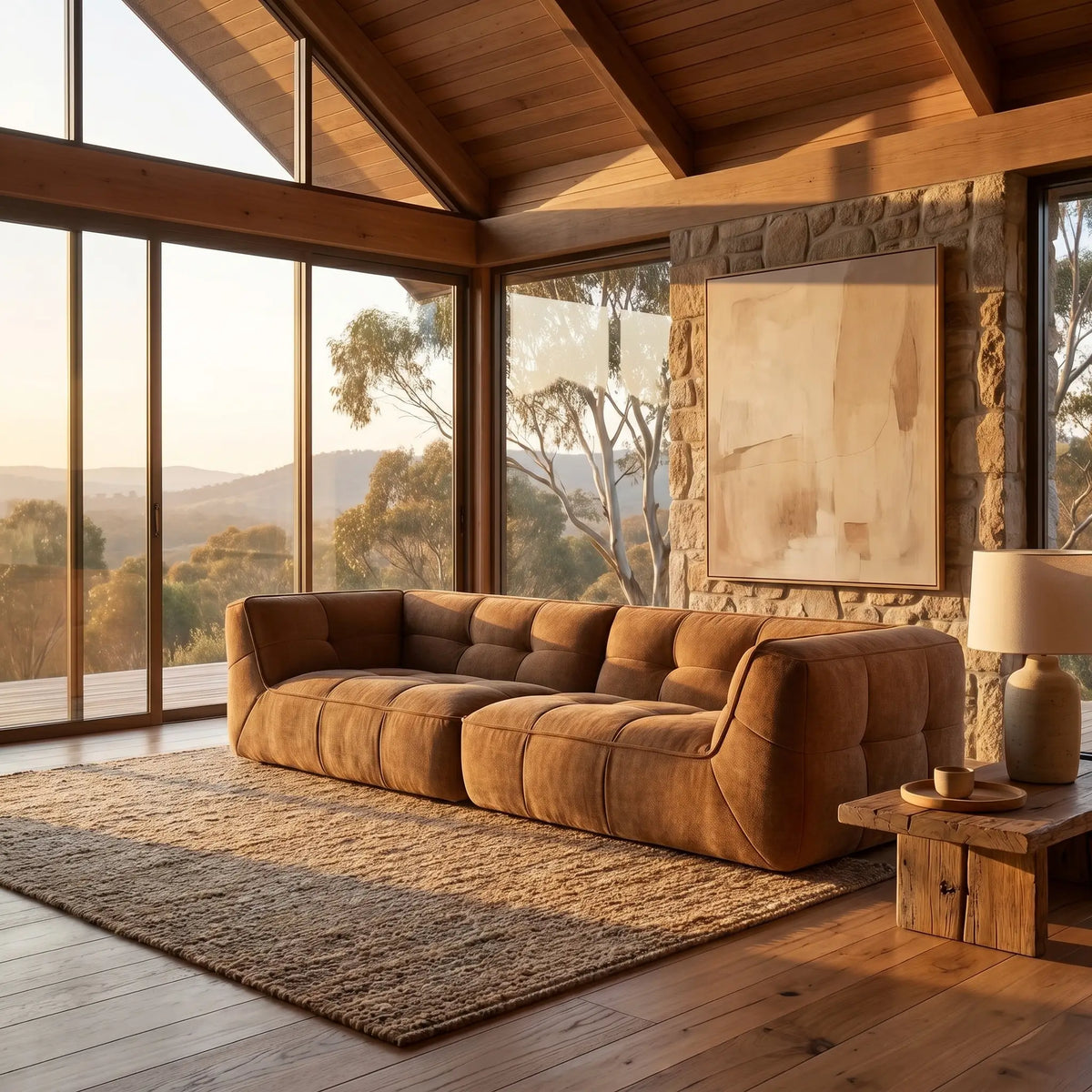 ORIETO - Fabric 4 Seater Sofa