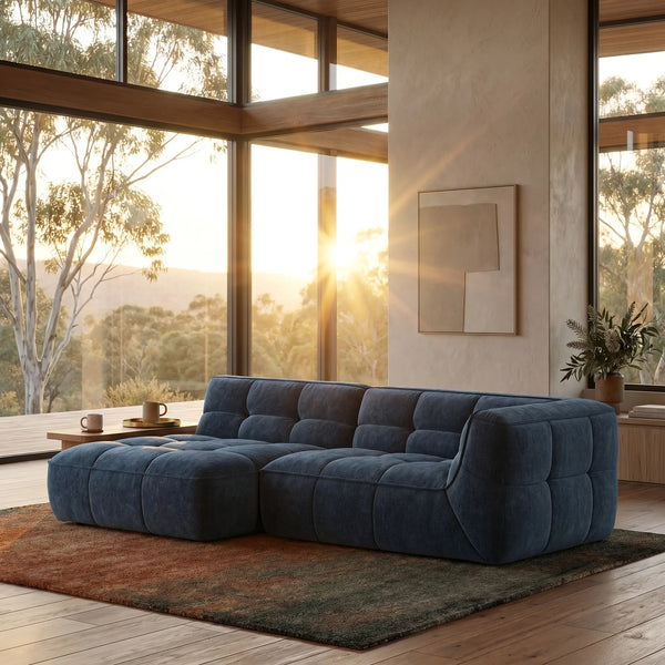 ORIETO - Fabric Left-hand Chaise Sofa