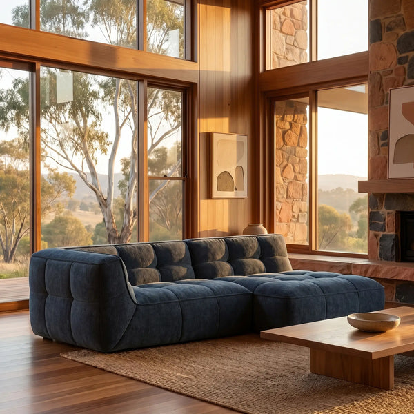 ORIETO - Fabric Right-hand Chaise Sofa
