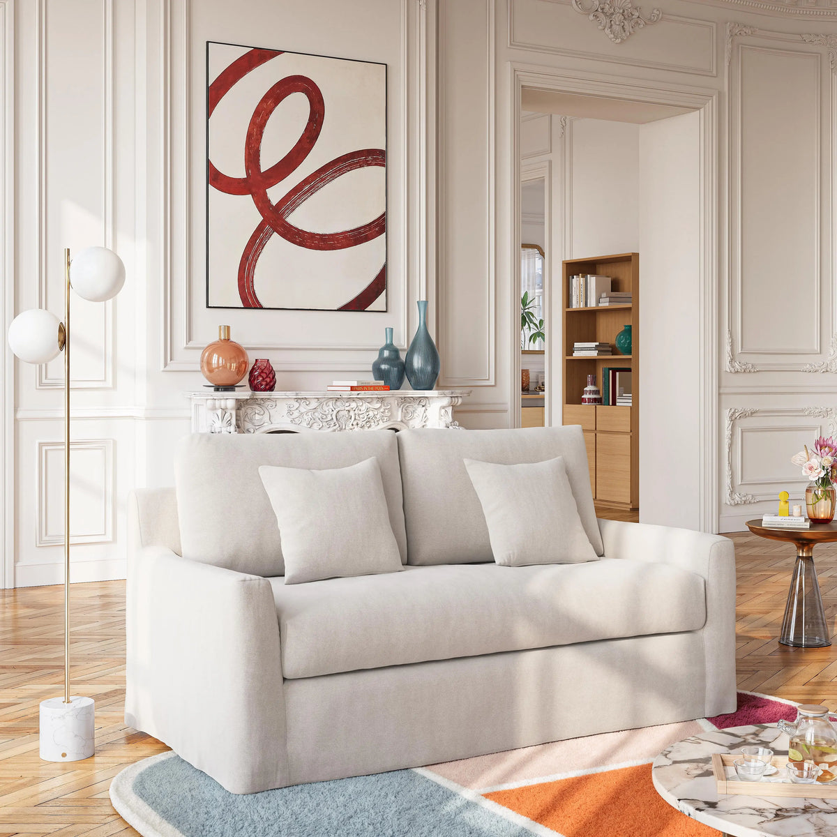 OSTUNI - Linen 2 Seater Sofa