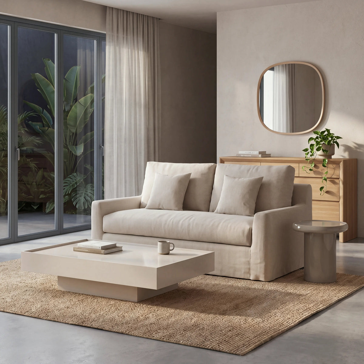 OSTUNI - Linen 2 Seater Sofa