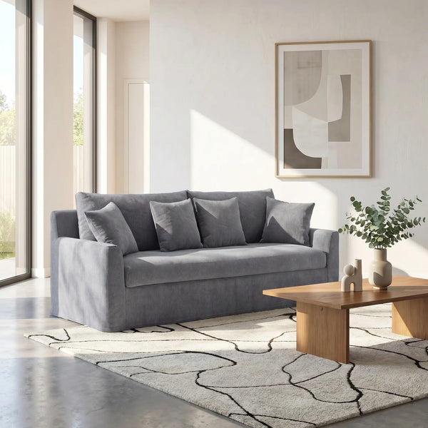 OSTUNI - Linen 3 Seater Sofa