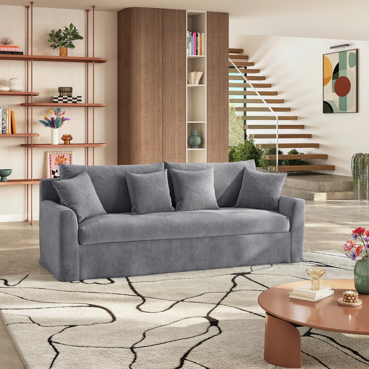 OSTUNI - Linen 3 Seater Sofa