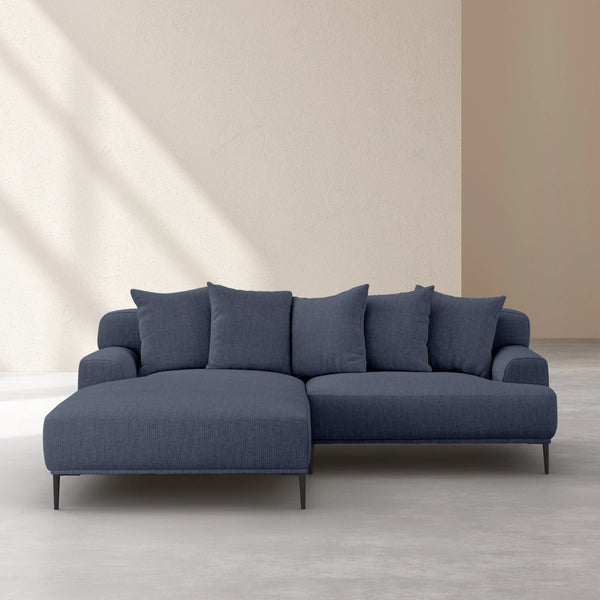 OTTONE II - Linen Left-hand Chaise Sofa
