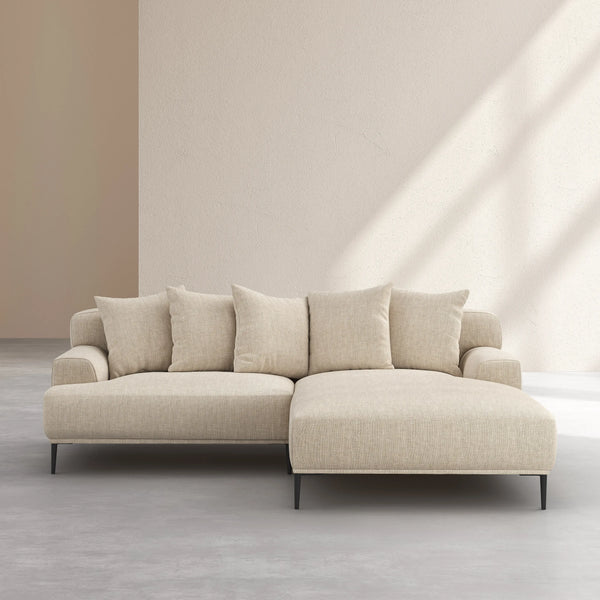 OTTONE II - Linen Right-hand Chaise Sofa