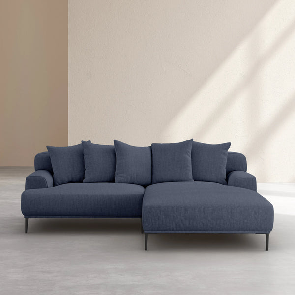 OTTONE II - Linen Right-hand Chaise Sofa