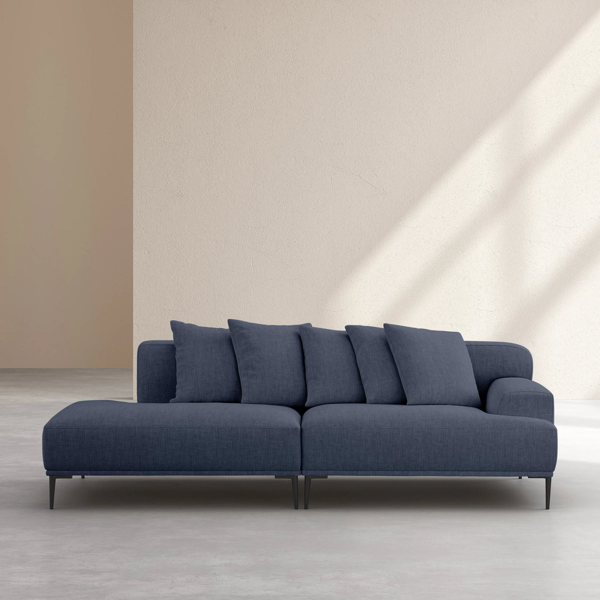 OTTONE II - Linen Right-facing Chaise Longue
