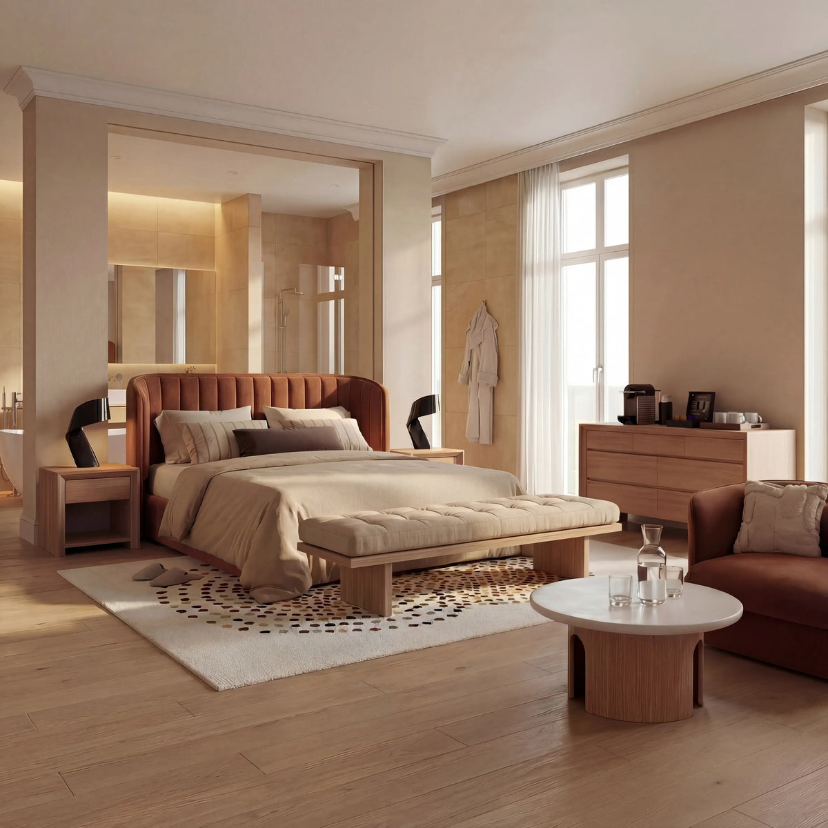 PIMODA - Round Coffee Table Matte Finish - 80 cm