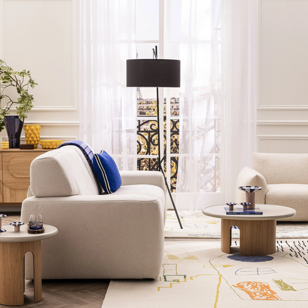 PIMODA - Round Coffee Table Matte Finish - 80 cm