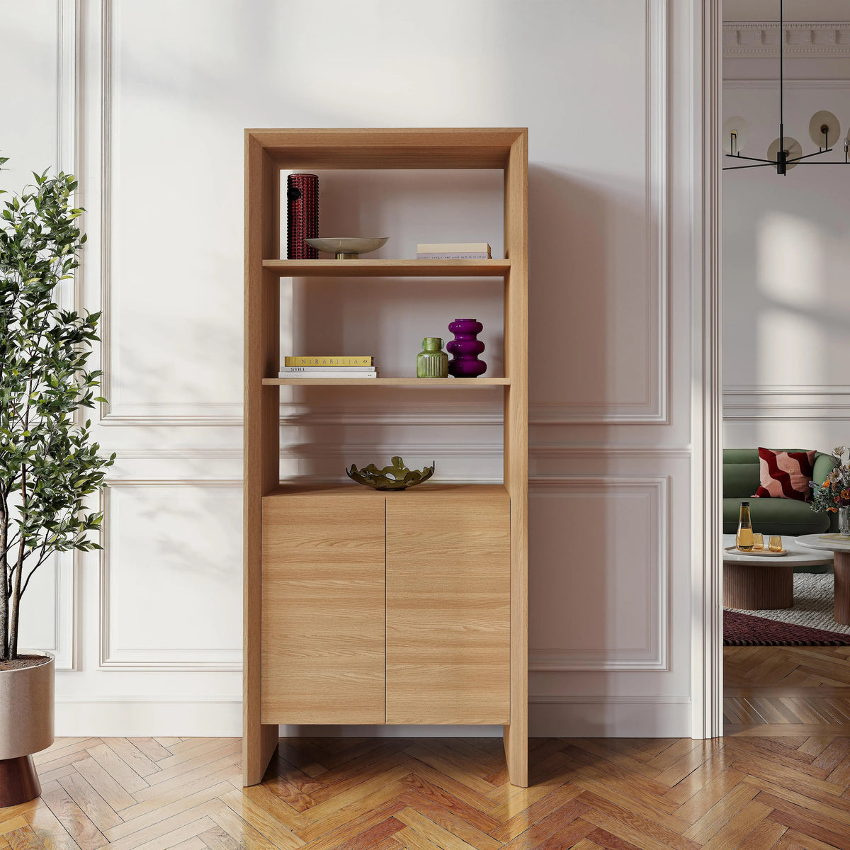 RAFAEL - Oak 2 Door Bookcase