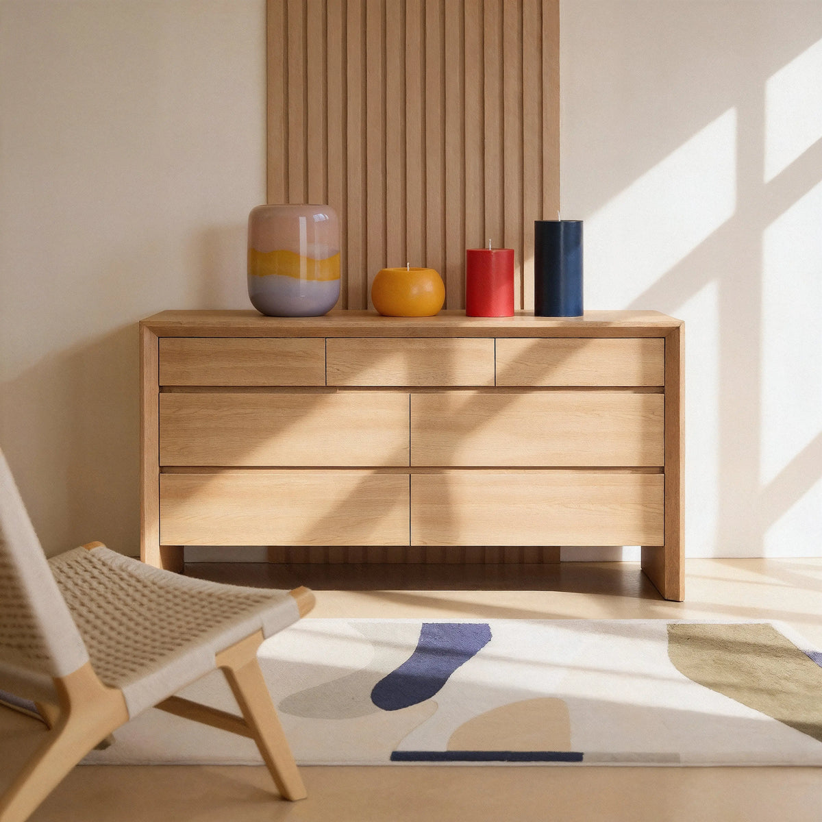 RAFAEL - Oak 7 Drawer Dresser