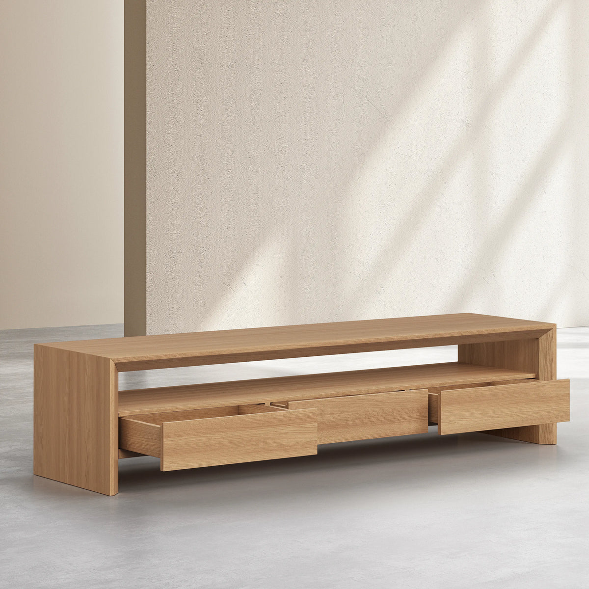 RAFAEL - Oak 3 Drawer Entertainment Unit