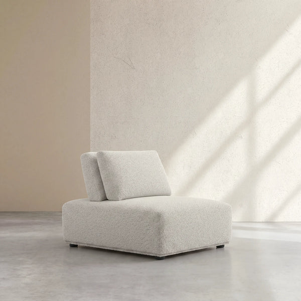 RUDOLF MODULAR - Bouclé Chaise Sofa with Reclining Backrest