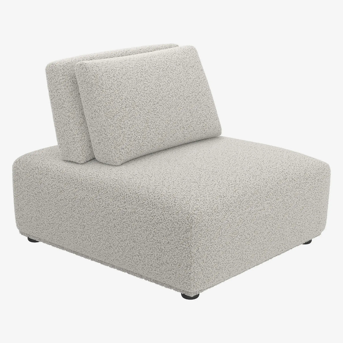 RUDOLF - Bouclé Chaise Longue with Reclining Backrest