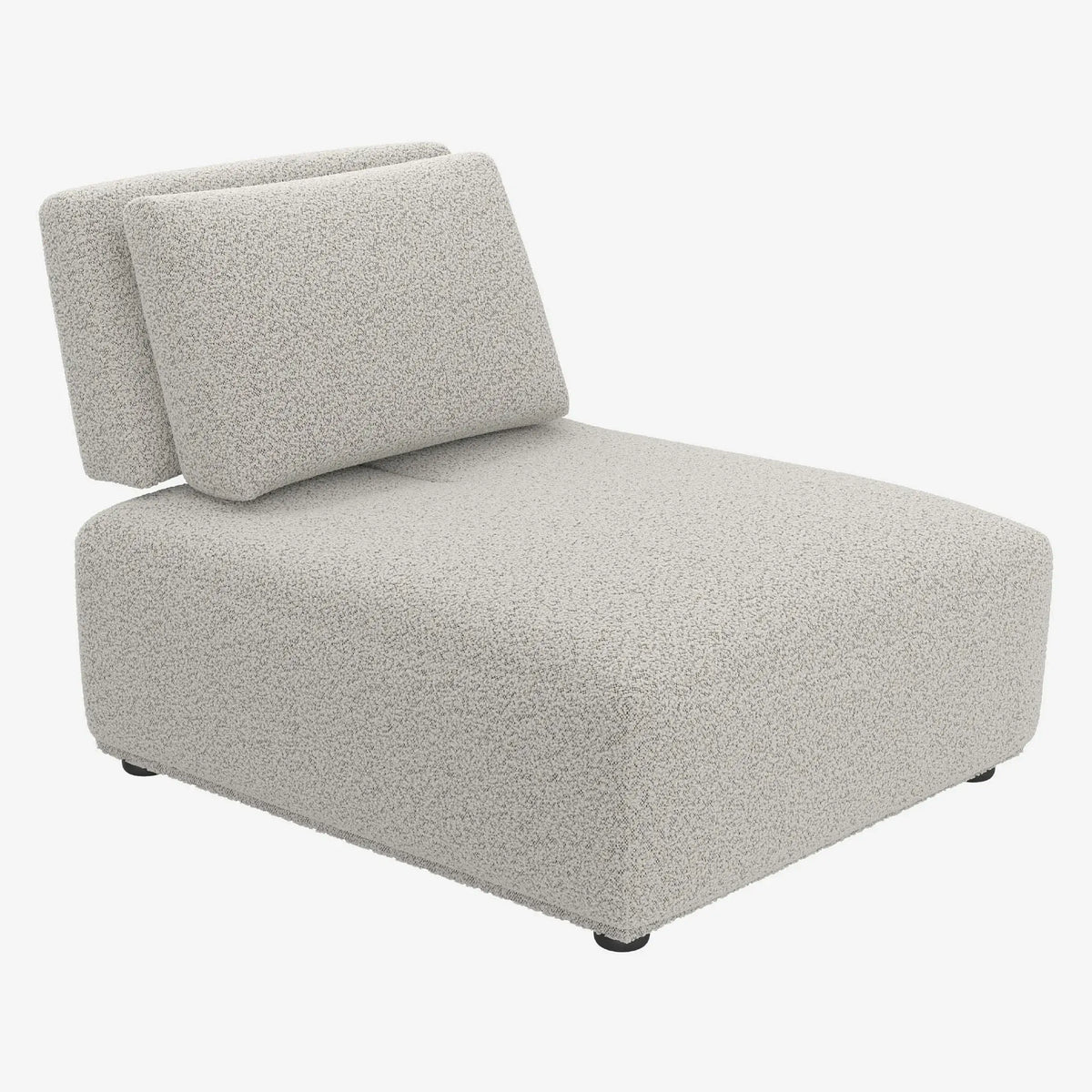 RUDOLF - Bouclé Chaise Longue with Reclining Backrest