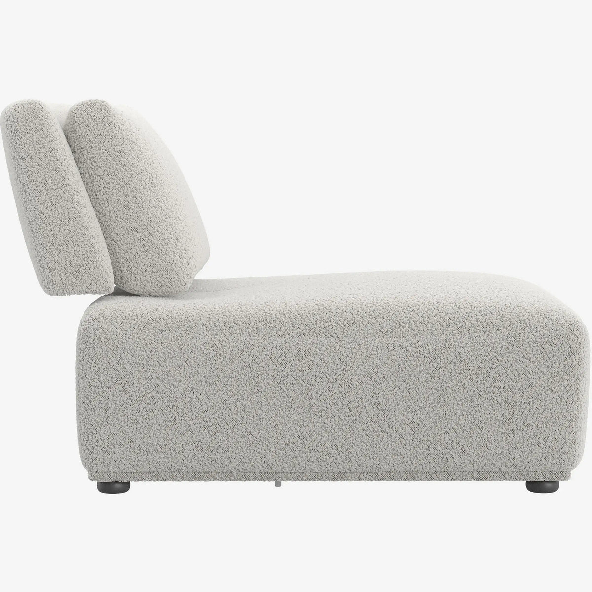 RUDOLF - Bouclé Chaise Longue with Reclining Backrest