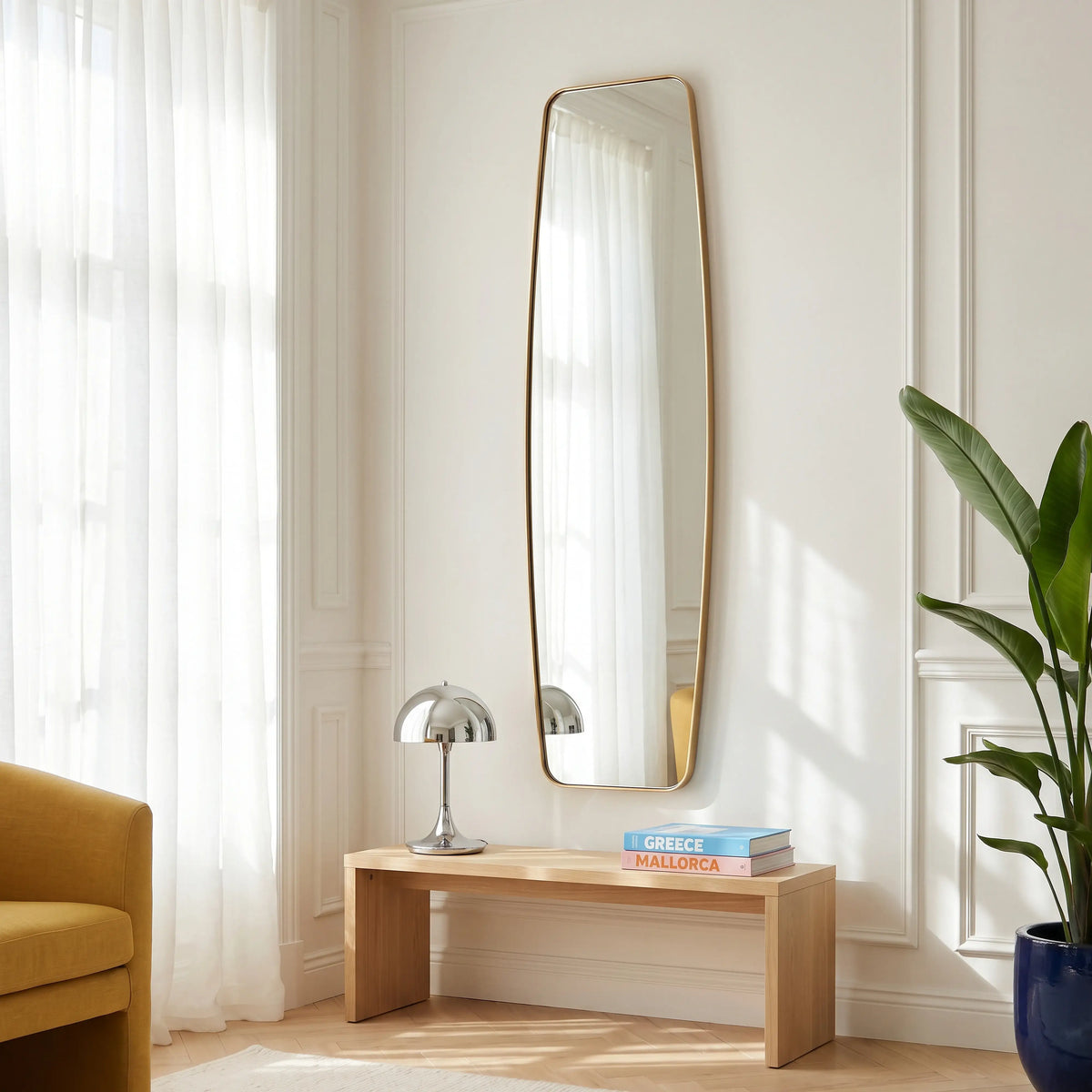 SAROLI - Stainless Steel Rectangular Mirror - 40 x 160 cm