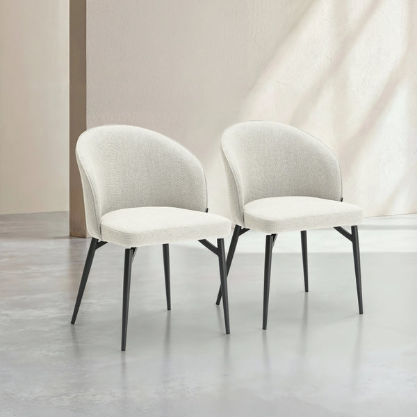 SPINNE - Fabric & Metal Set of 2 Dining Chairs