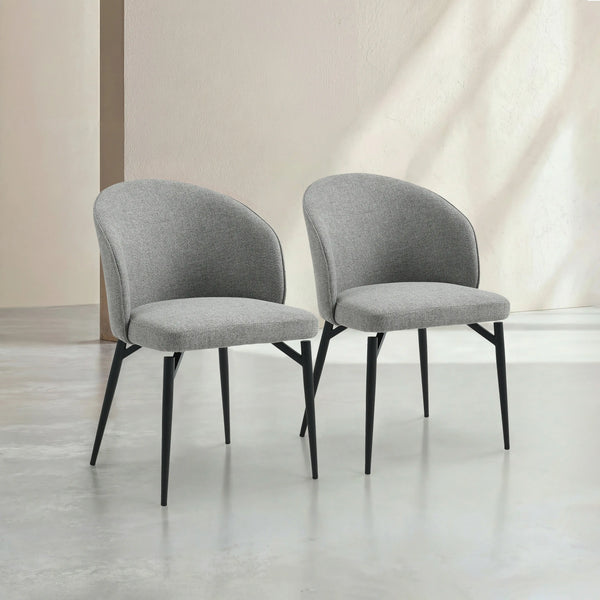 SPINNE - Fabric & Metal Set of 2 Dining Chairs