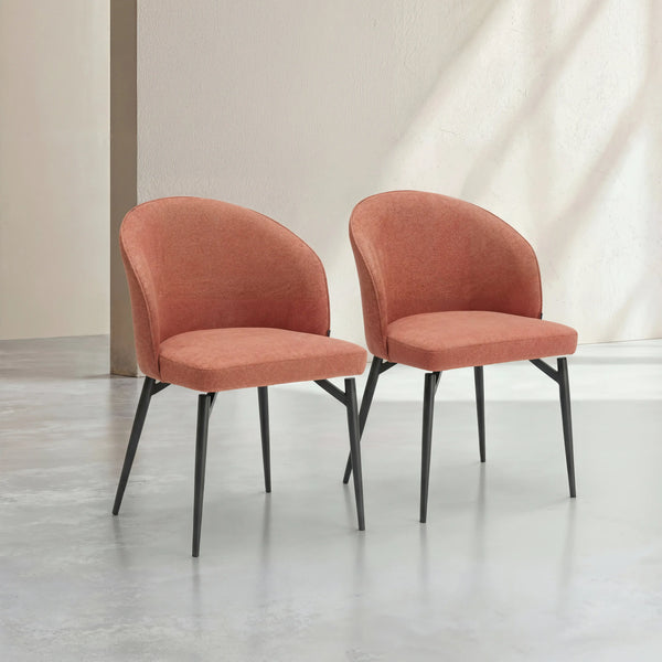 SPINNE - Fabric & Metal Set of 2 Dining Chairs