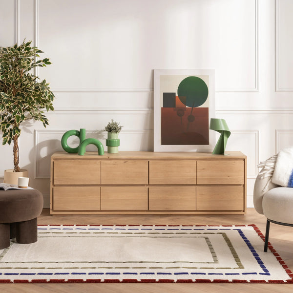SYLVESTRE - Oak 4 Drawer Entertainment Unit