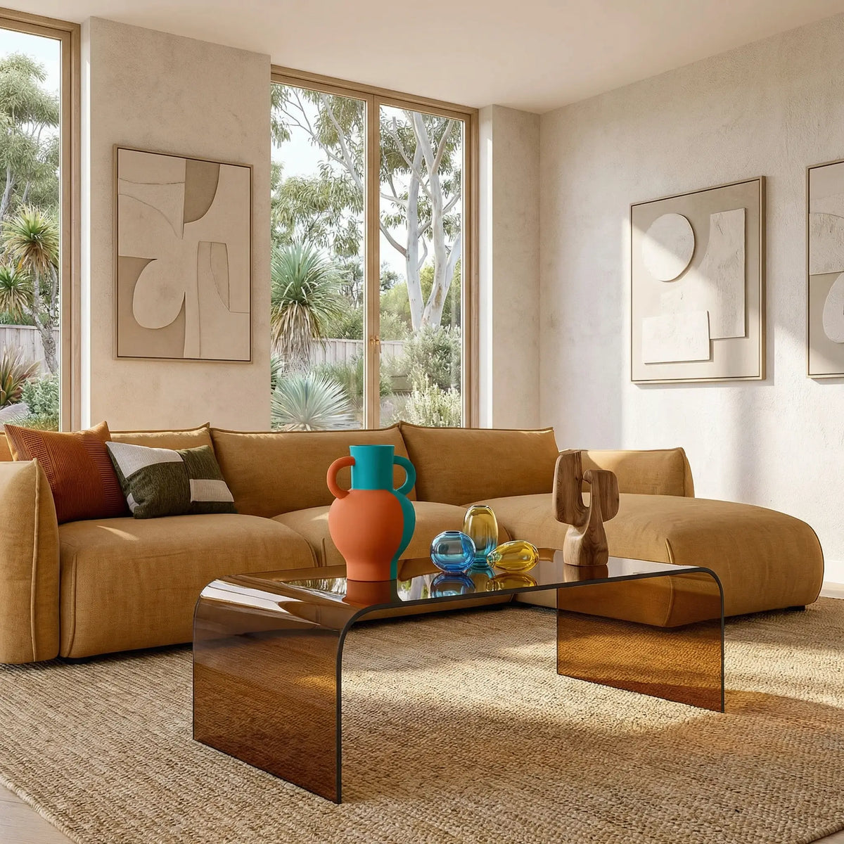 TASILAK - Rectangular Glass Coffee Table