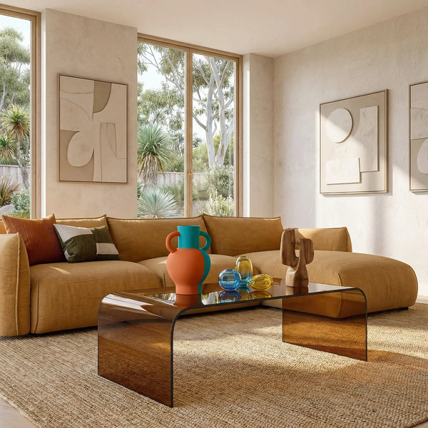 TASILAK - Rectangular Glass Coffee Table