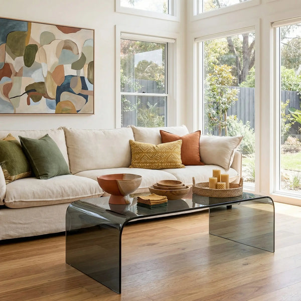 TASILAK - Rectangular Glass Coffee Table