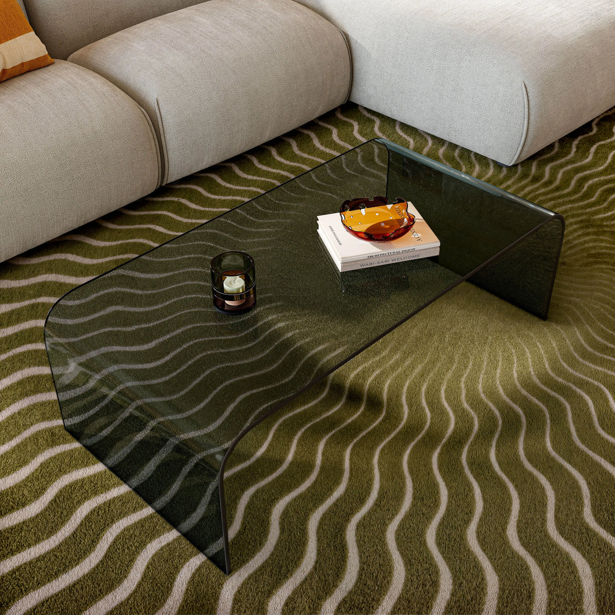 TASILAK - Rectangular Glass Coffee Table