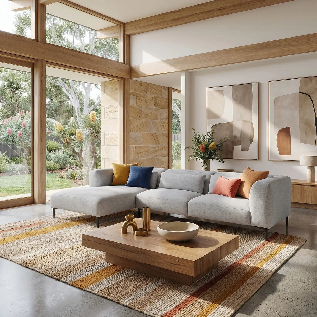 TESSIE - Linen Left-hand Chaise Sofa