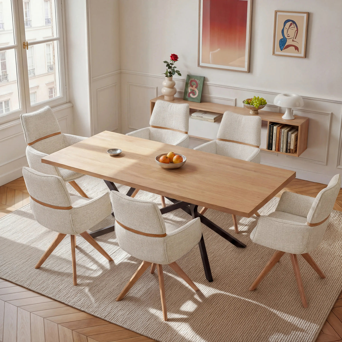 UZANA - Oak Rectangular Dining Table