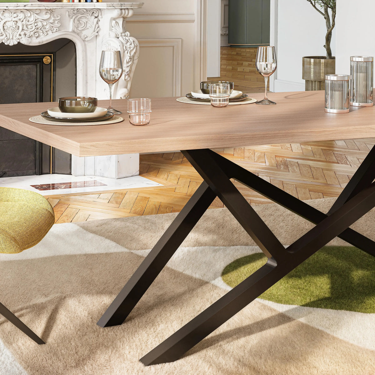 UZANA - Oak Rectangular Dining Table