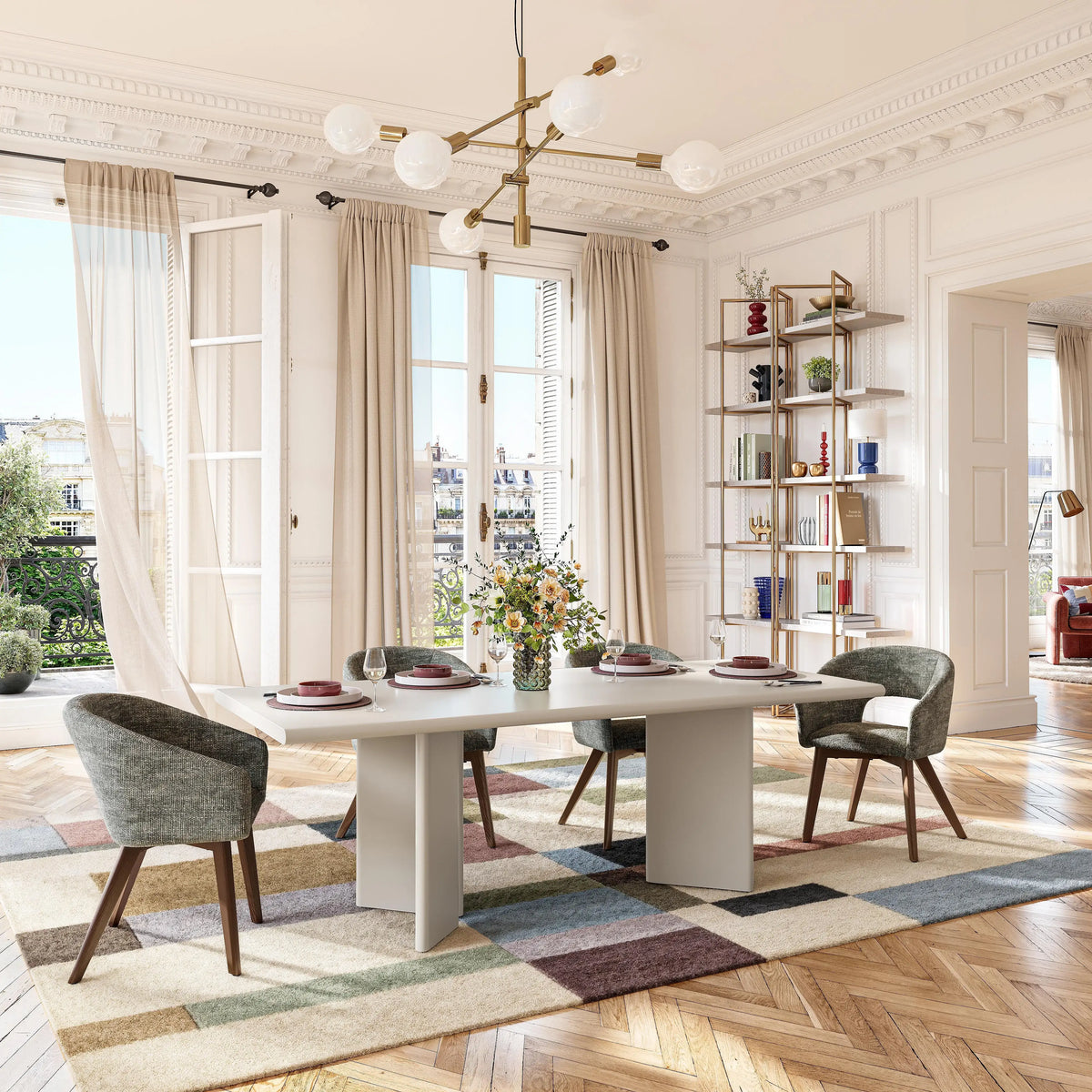 VANDA - Matte Rectangular Dining Table