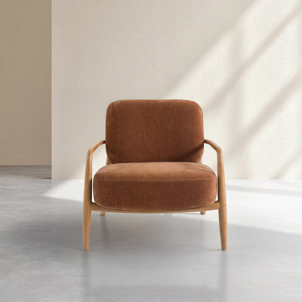 VELIKA - Fabric & Wood Armchair