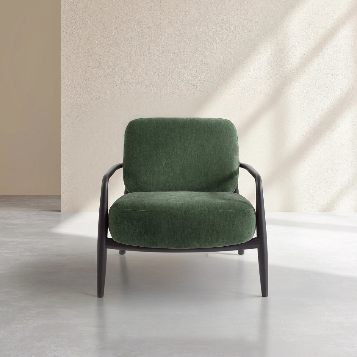 VELIKA - Fabric & Wood Armchair