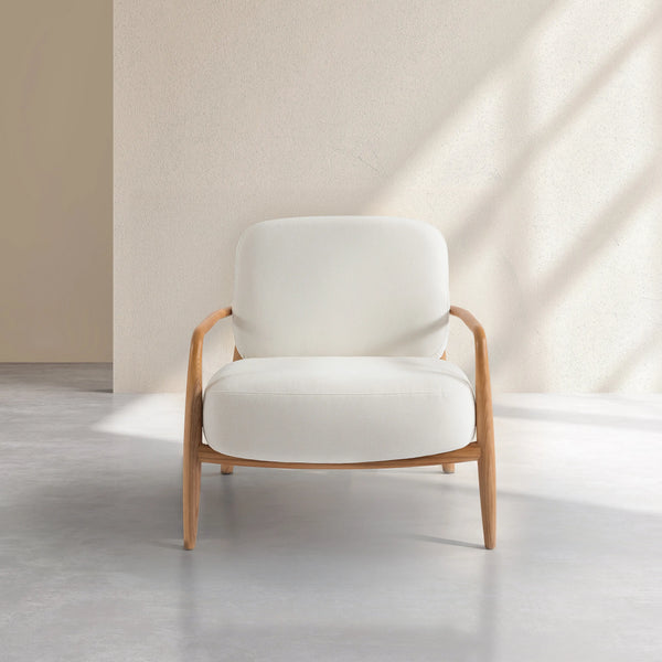 VELIKA - Fabric & Wood Armchair