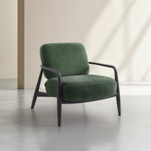 VELIKA - Fabric & Wood Armchair