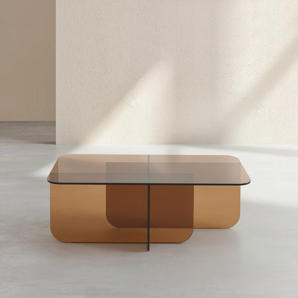 ZELIE - Glass Rectangular Coffee Table